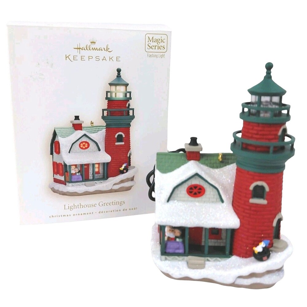 2008 Hallmark LIGHTHOUSE GREETINGS Keepsake Ornament Magic #12 in Series